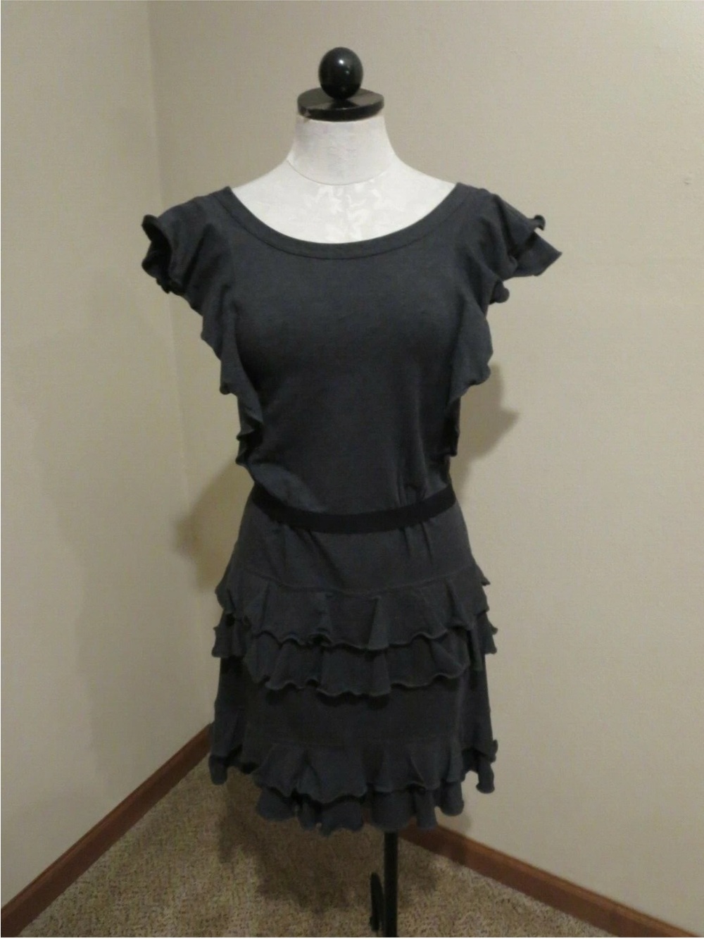Marc by Marc Jacobs Charcoal Ruffle Tiered Dress